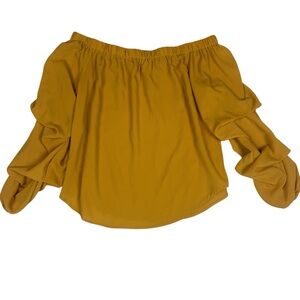 Elegant Mustard Off-Shoulder Blouse